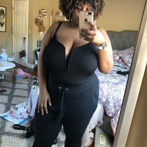 Forever 21 Plus Deep V Bodysuit